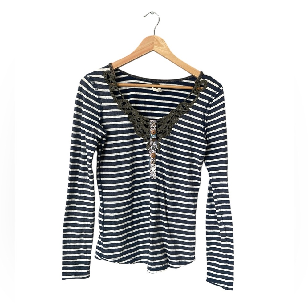 We The Free Call Back Henley Striped Shirt